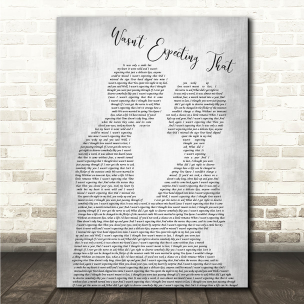 Jamie Lawson Wasn't Expecting That Grey Man & Lady Song Lyric Print