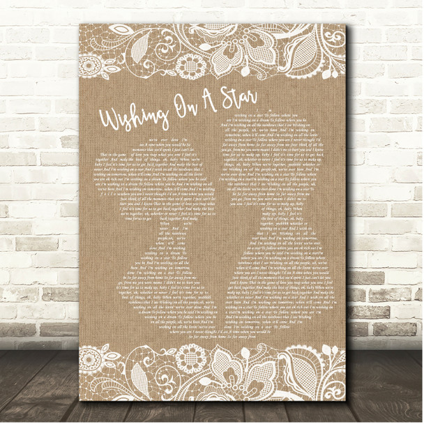 Paul Weller Wishing On A Star Burlap & Lace Song Lyric Print