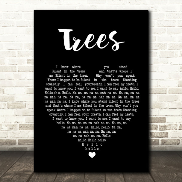Twenty One Pilots Trees Black Heart Song Lyric Quote Print