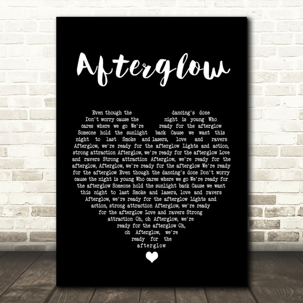 Wilkinson Afterglow Black Heart Song Lyric Quote Print