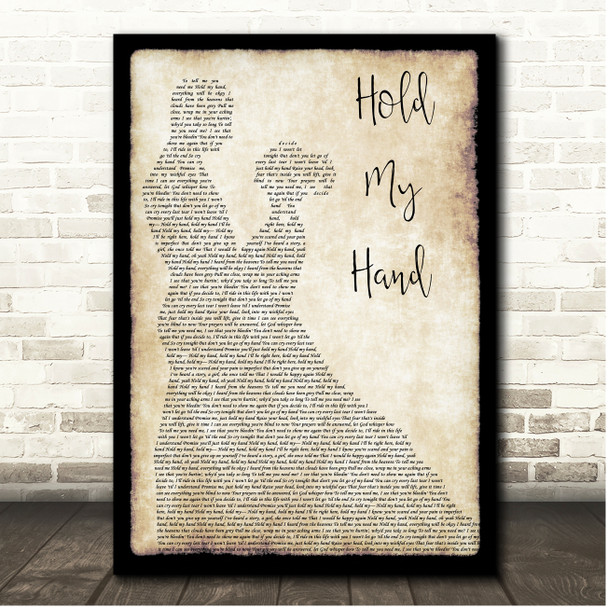 Lady Gaga Hold My Hand Couple Dancing Song Lyric Print