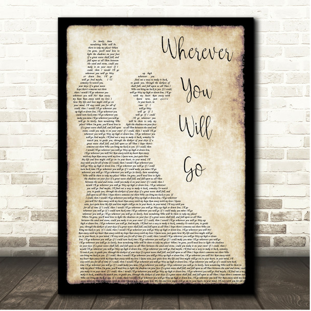 Charlene Soraia Wherever You Will Go Couple Dancing Song Lyric Print