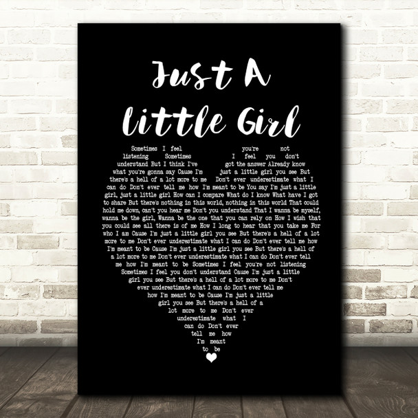 Amy Studt Just A Little Girl Black Heart Song Lyric Print
