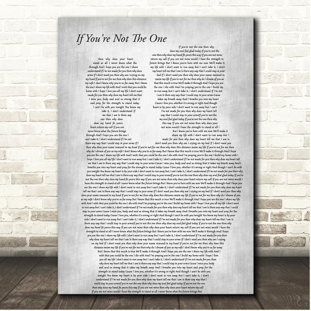 Daniel Bedingfield If You're Not The One Father & Child Grey Song Lyric Print