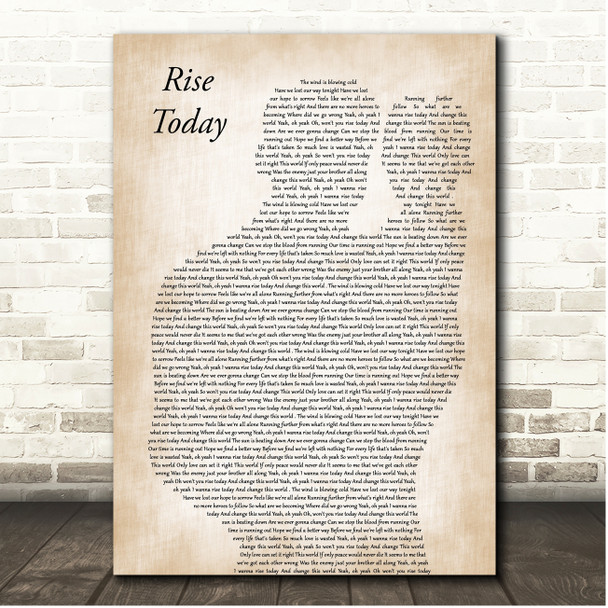 Alter Bridge Rise Today Father & Baby Song Lyric Print