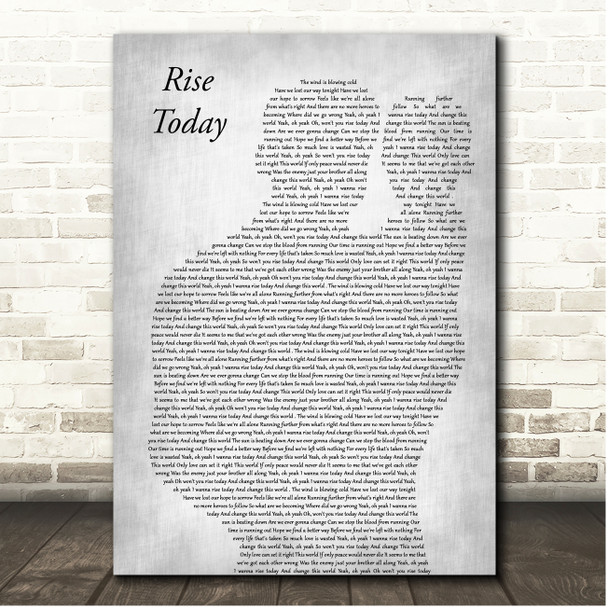 Alter Bridge Rise Today Father & Baby Grey Song Lyric Print