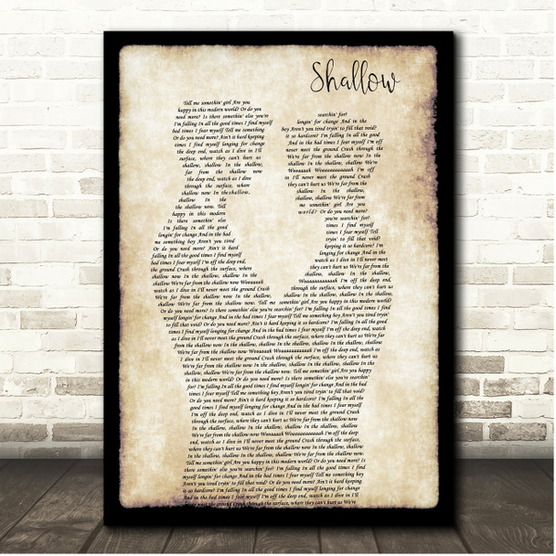 Lady Gaga & Bradley Cooper Shallow Gay Couple Dancing Song Lyric Print