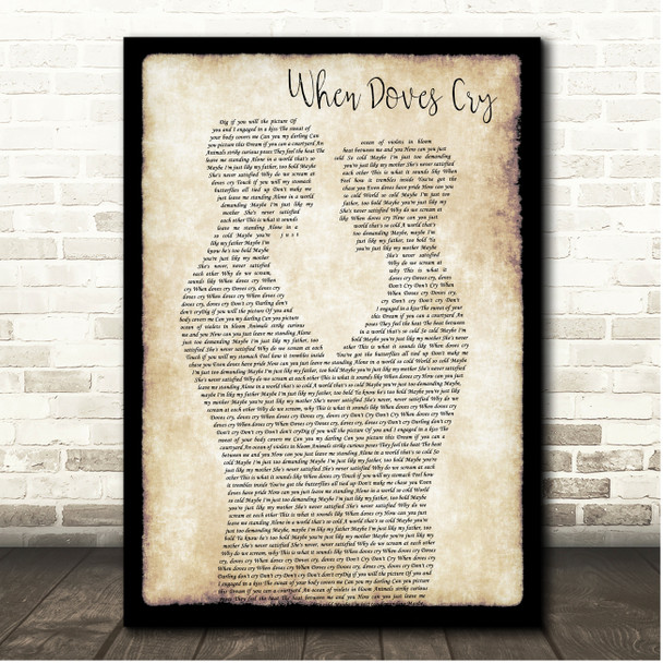 Prince When Doves Cry Gay Couple Dancing Song Lyric Print