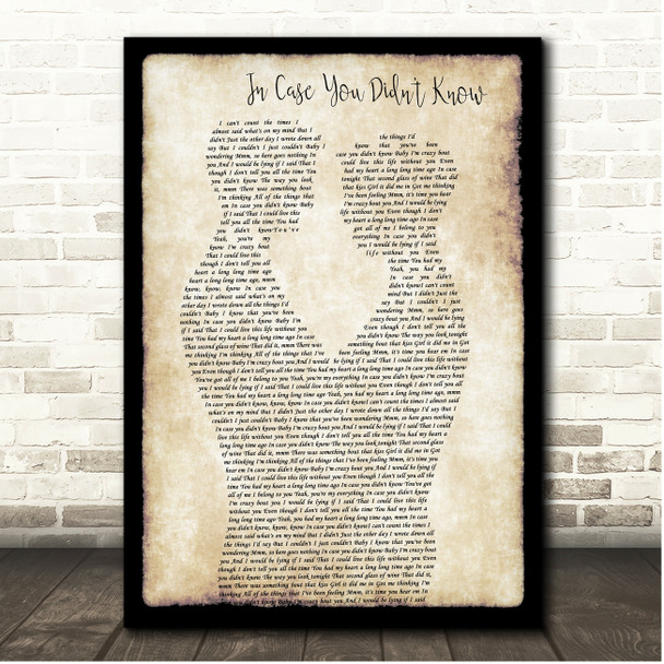 Brett Young In Case You Didn't Know Gay Couple Dancing Song Lyric Print
