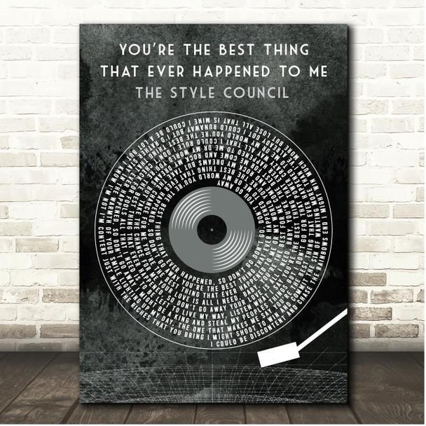 The Style Council You're the best thing that ever happened to me Grunge Grey Vinyl Record Song Lyric Print