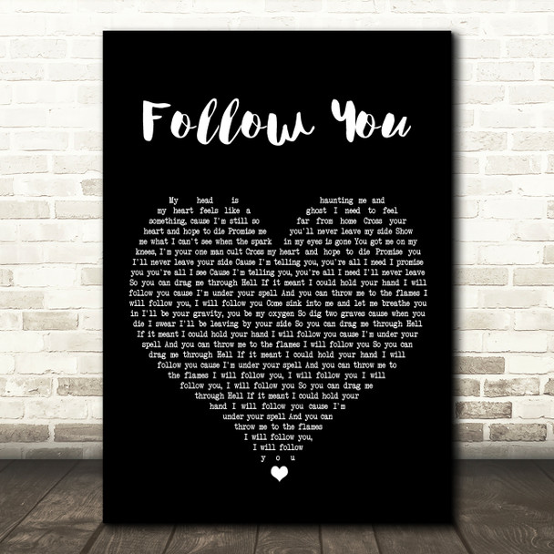 Bring Me The Horizon Follow You Black Heart Song Lyric Print