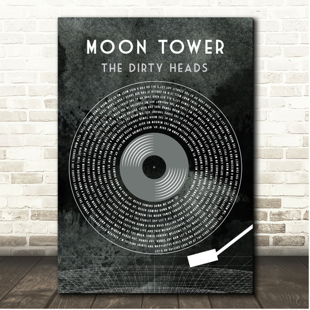 The Dirty Heads Moon Tower Grunge Grey Vinyl Record Song Lyric Print