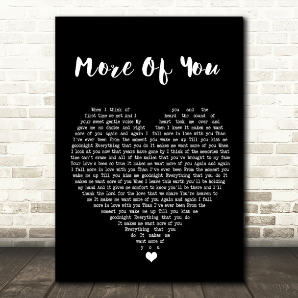 Chris Stapleton More Of You Black Heart Song Lyric Print