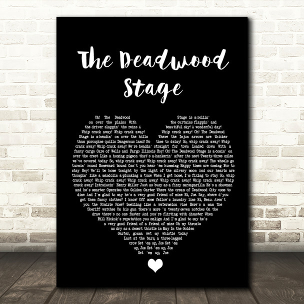 Doris Day The Deadwood Stage Black Heart Song Lyric Print
