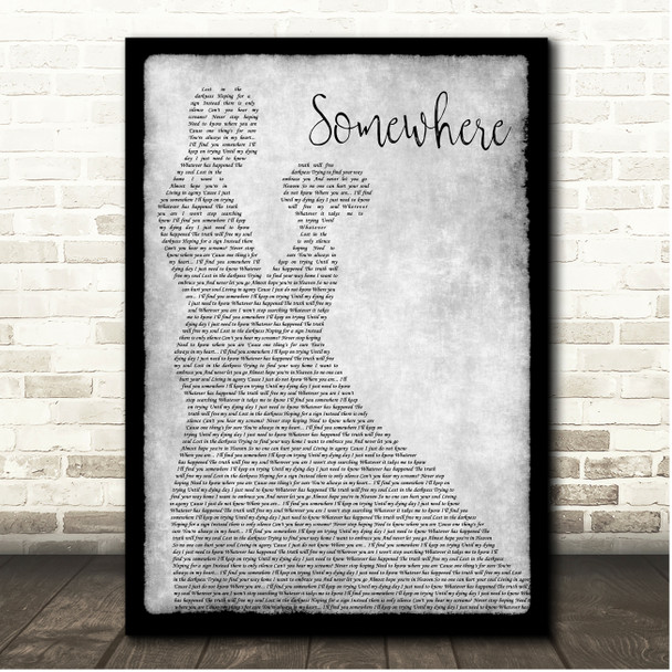 Anneke Van Giersbergen Somewhere Grey Couple Dancing Song Lyric Print