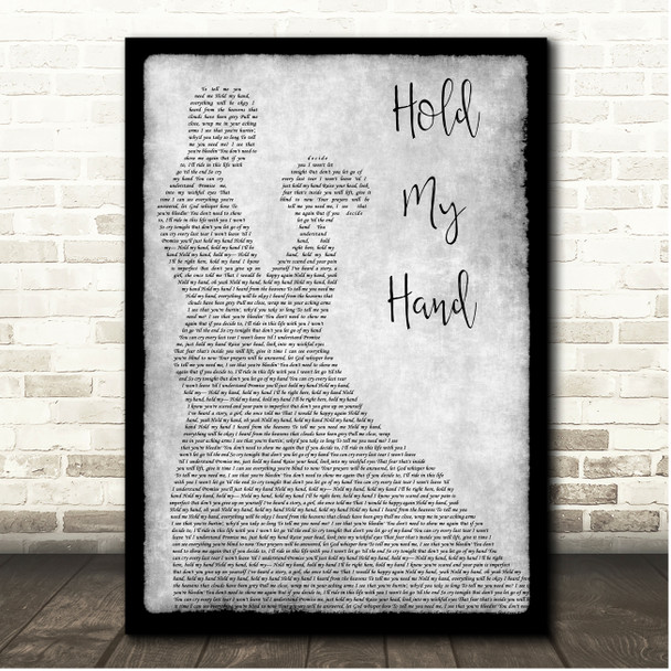 Lady Gaga Hold My Hand Grey Couple Dancing Song Lyric Print