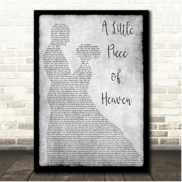 Avenged Sevenfold A Little Piece of Heaven Grey Couple Dancing Song Lyric Print