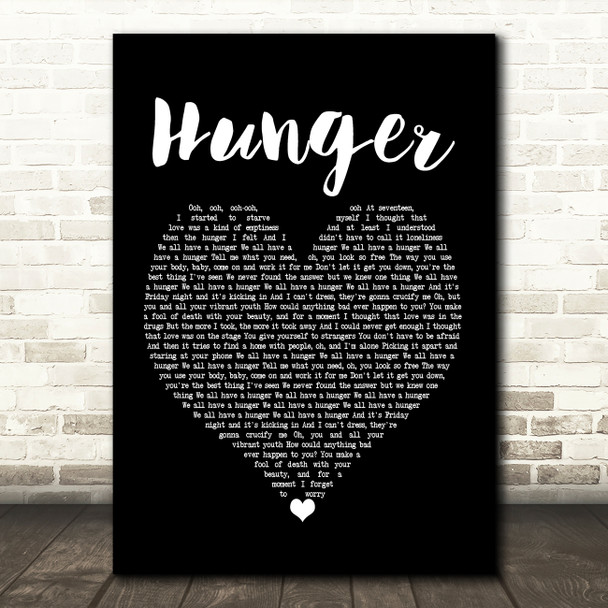 Florence + The Machine Hunger Black Heart Song Lyric Print