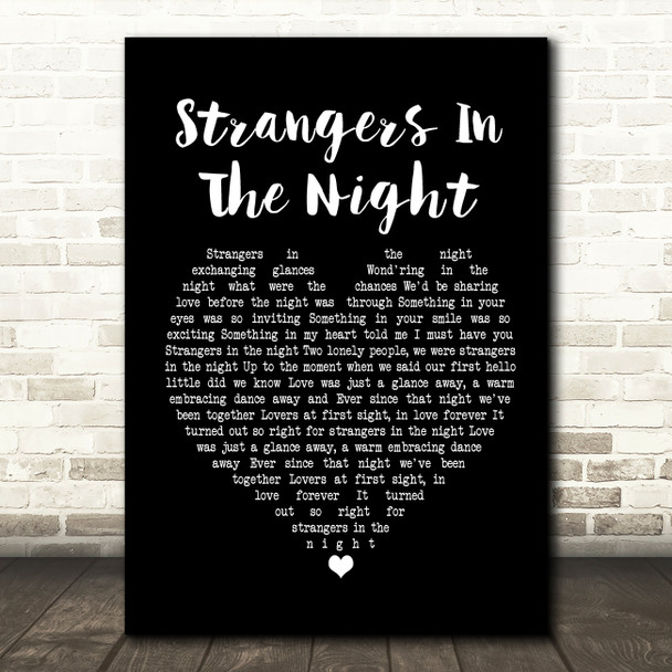 Frank Sinatra Strangers In The Night Black Heart Song Lyric Print