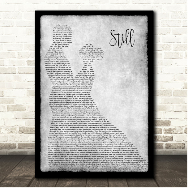 Commodores Still Grey Couple Dancing Song Lyric Print