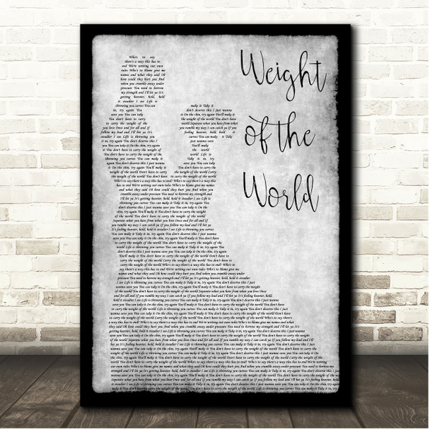 Framing Hanley Weight of the World Grey Couple Dancing Song Lyric Print