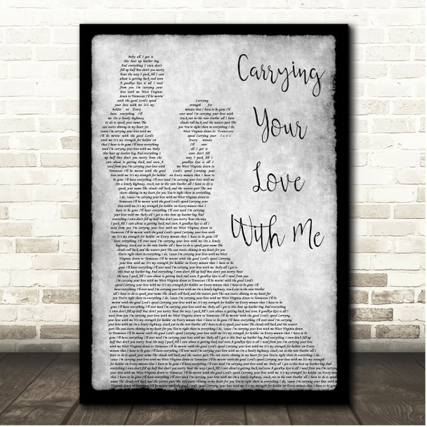 George Strait Carrying Your Love With Me Grey Couple Dancing Song Lyric Print