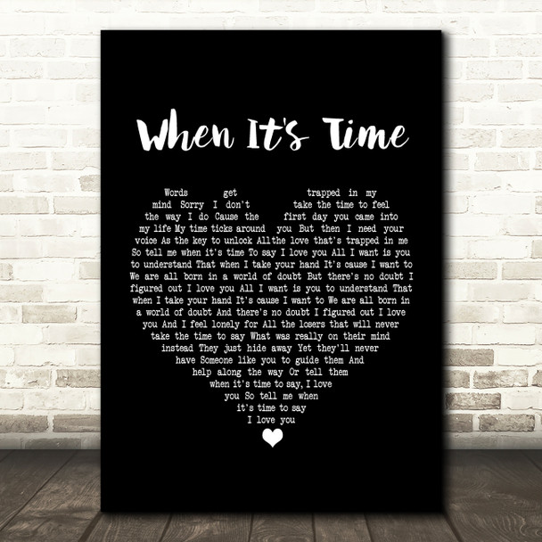 Green Day When It's Time Black Heart Song Lyric Print