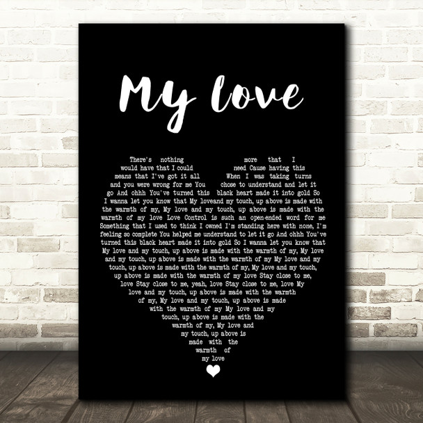Jess Glynne My Love (Acoustic) Black Heart Song Lyric Print