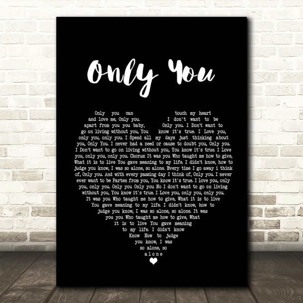 Joe Dolan Only You Black Heart Song Lyric Print