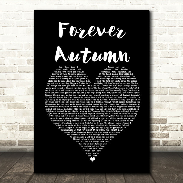 Justin Hayward Forever Autumn Black Heart Song Lyric Print
