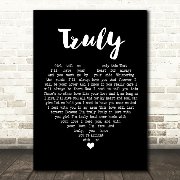 Lionel Richie Truly Black Heart Song Lyric Print