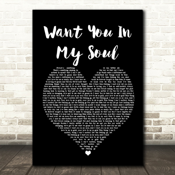 Lovebirds Want You In My Soul Black Heart Song Lyric Print