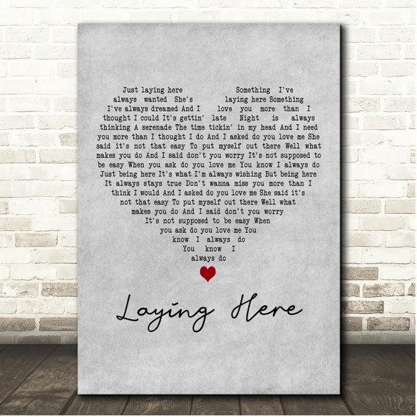 Old Sea Brigade Laying Here Grey Heart Song Lyric Print