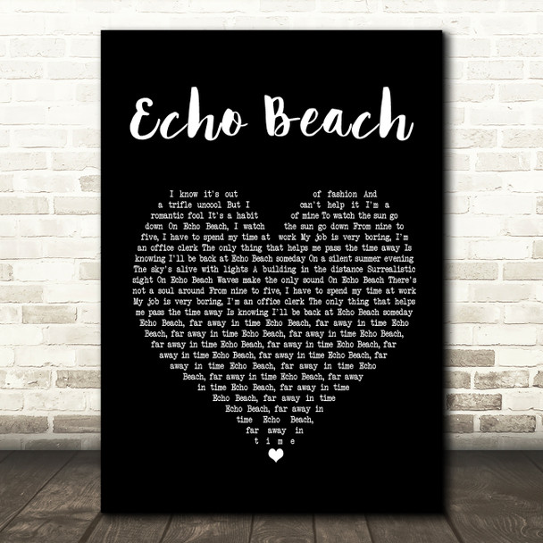 Martha & The Muffins Echo Beach Black Heart Song Lyric Print