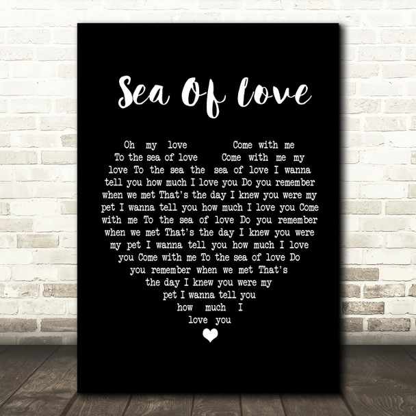 Marty Wilde Sea Of Love Black Heart Song Lyric Print