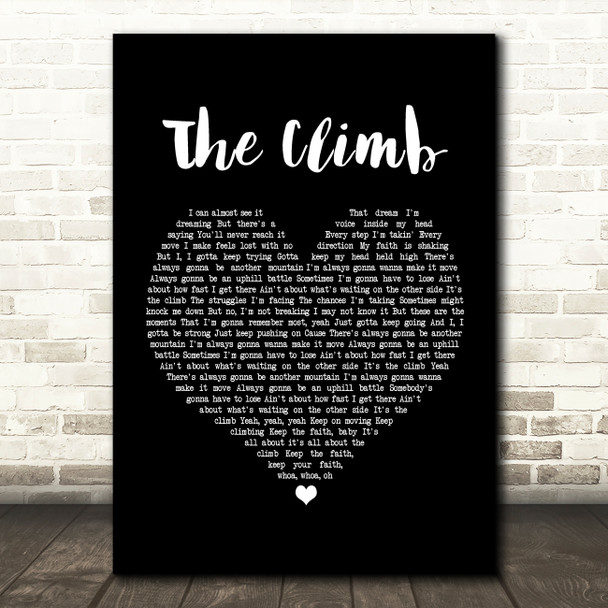 Miley Cyrus The Climb Black Heart Song Lyric Print