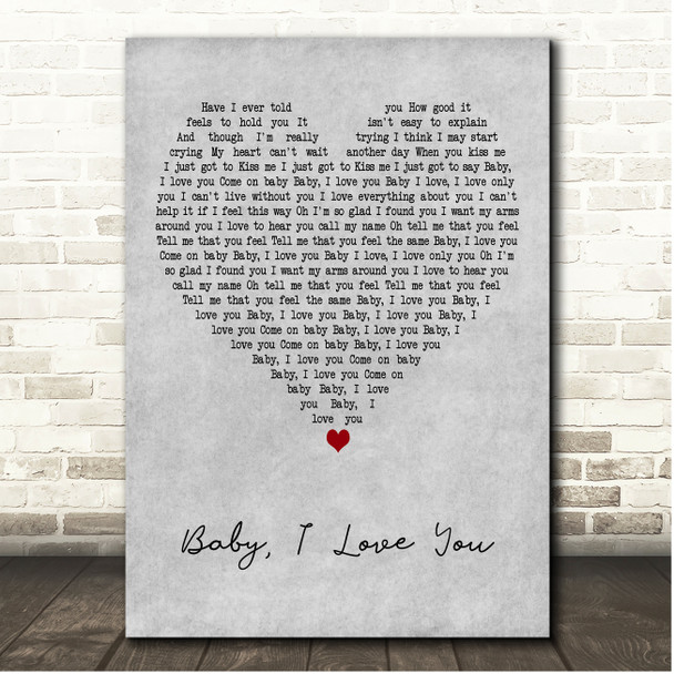 Ramones Baby, I Love You Grey Heart Song Lyric Print