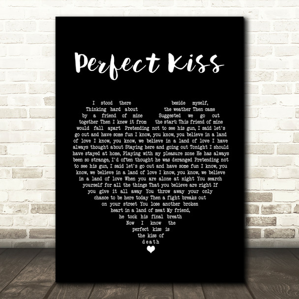 New Order Perfect Kiss Black Heart Song Lyric Print