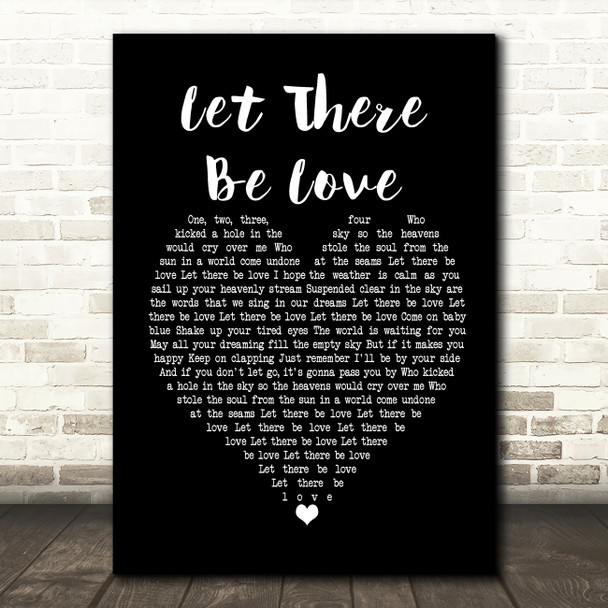 Oasis Let There Be Love Black Heart Song Lyric Print