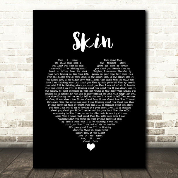 Rag'n'Bone Man Skin Black Heart Song Lyric Print