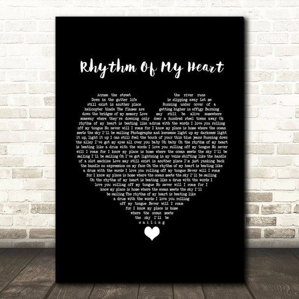 Rod Stewart Rhythm Of My Heart Black Heart Song Lyric Print