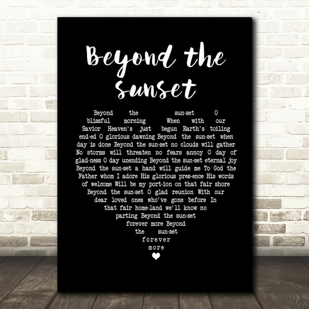 Slim Whitman Beyond the sunset Black Heart Song Lyric Print