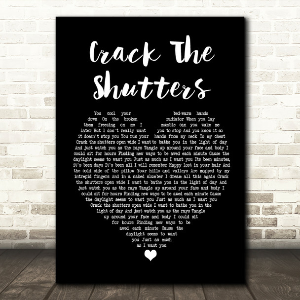 Snow Patrol Crack The Shutters Black Heart Song Lyric Print