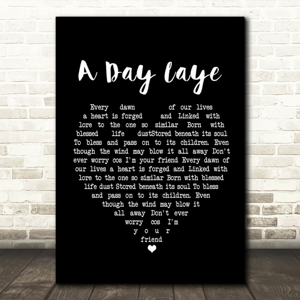 T. Rex A Day Laye Black Heart Song Lyric Print