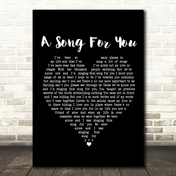 The Carpenters A Song For You Black Heart Song Lyric Print