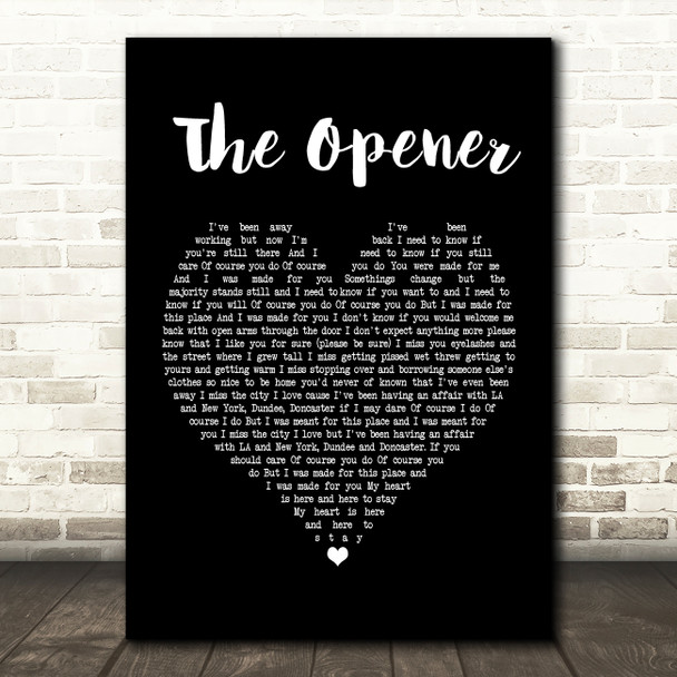 The Courteeners The Opener Black Heart Song Lyric Print