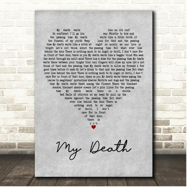 David Bowie My Death Grey Heart Song Lyric Print