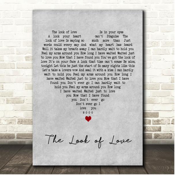 Dusty Springfield The Look of Love Grey Heart Song Lyric Print
