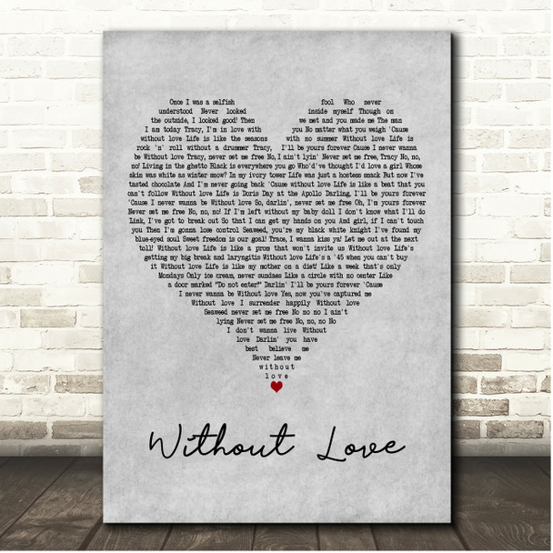Elijah Kelley, Amanda Bynes, Zac Efron & Nikki Blonsky Without Love Grey Heart Song Lyric Print