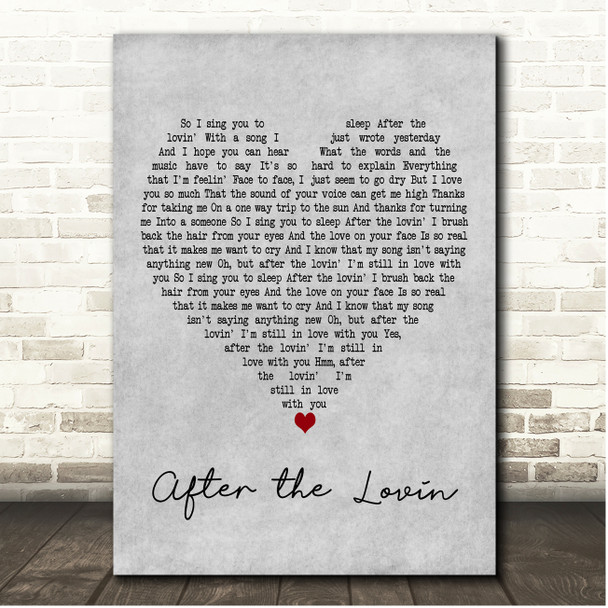 Engelbert Humperdinck After the Lovin Grey Heart Song Lyric Print